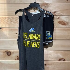 Under Armour Delaware Blue Hens Gray Tank Top and Black Shorts
